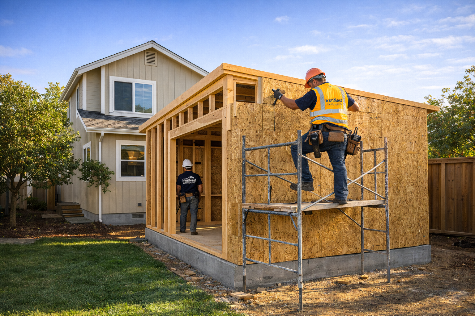 Backyard ADU construction — 640 sq ft permitted ADU in Noe Valley